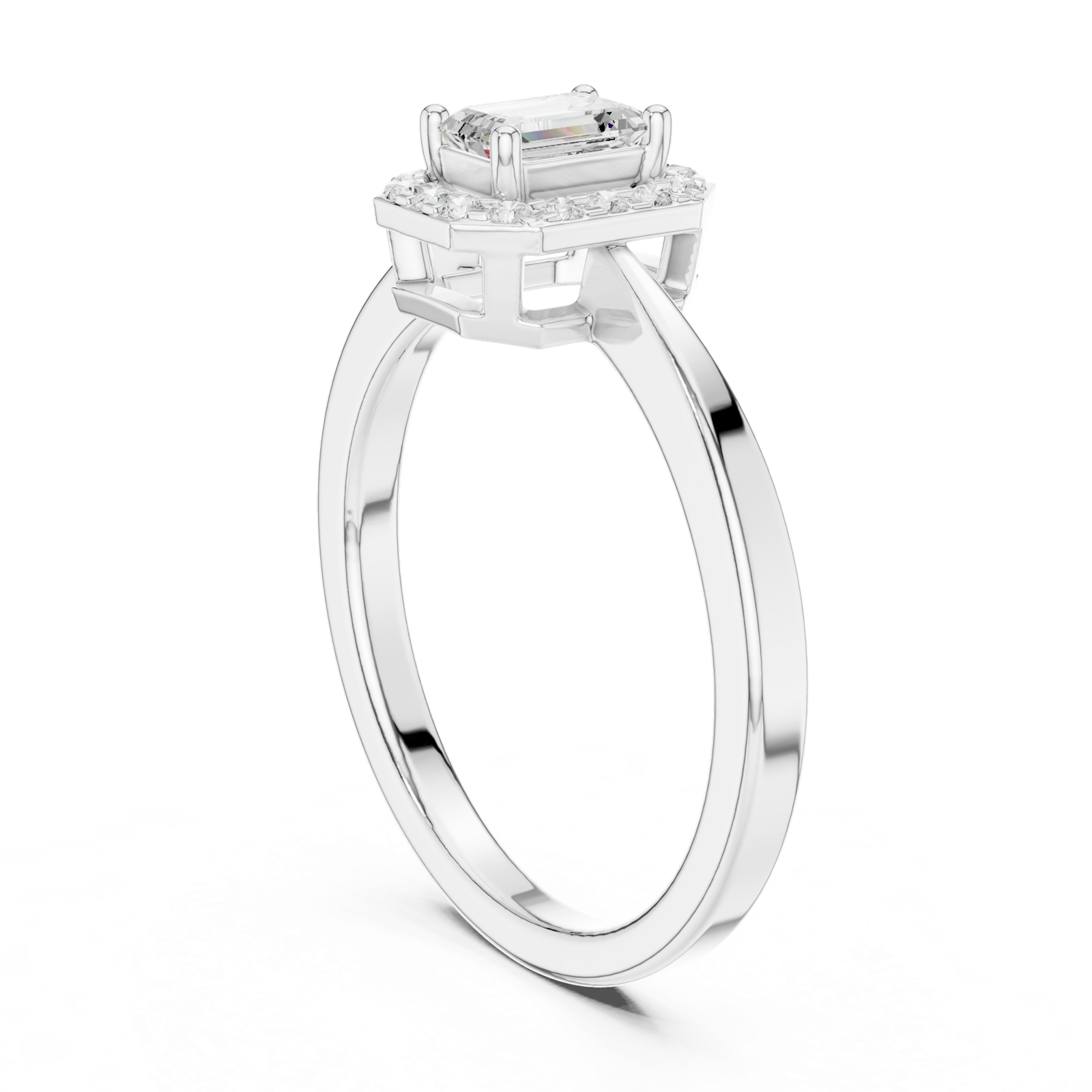Gold Ring DDLR-493, White Gold, view 1