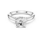 Gold Jewelry, Cushion center stone, White Gold, view 4