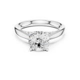 Gold Jewelry, Cushion center stone, White Gold, view 4