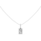 Gold Jewelry DDPO-009, Radiant center stone, White Gold, view 4