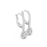 Gold Jewelry DDER-034, Asscher center stone, White Gold, view 1