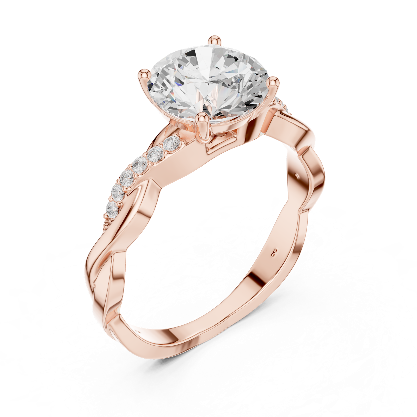 Gold Ring DDLR-816, Rose Gold, view 2