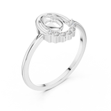 Gold Ring DR-6221, White Gold, view 2