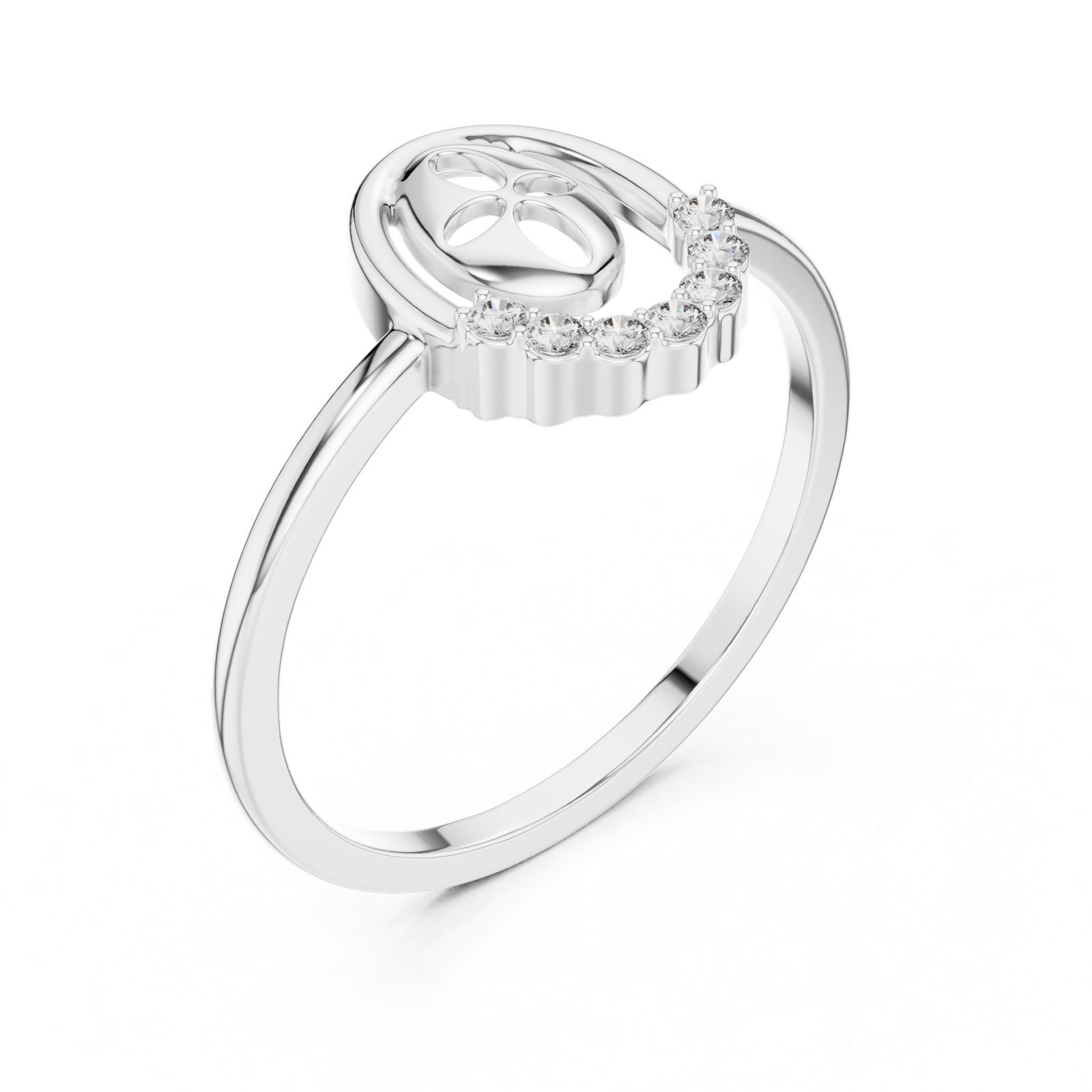 Gold Ring DR-6221, White Gold, view 2