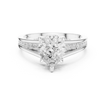 Gold Ring DDLR-253, Pear center stone, White Gold, view 4
