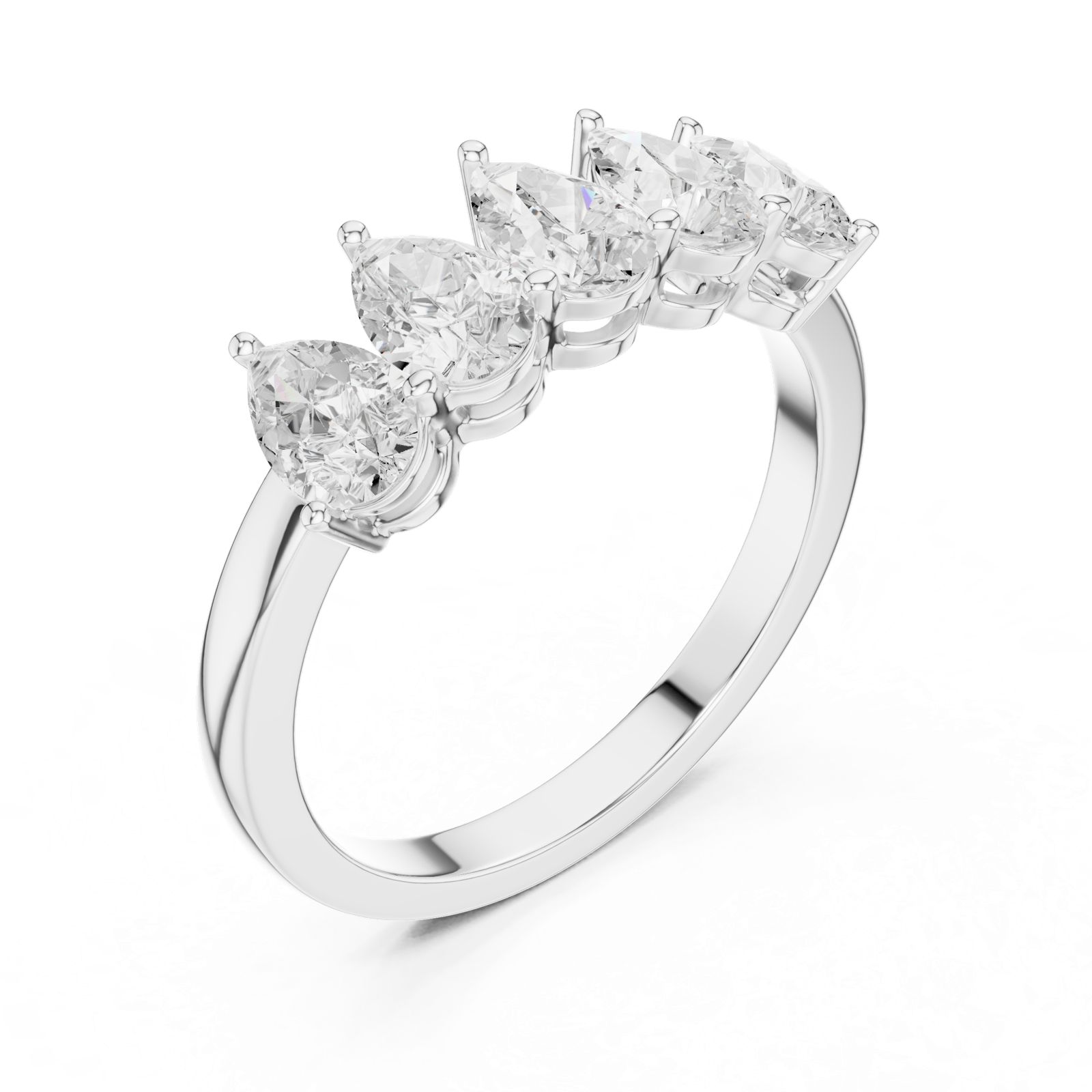 Gold Ring DDLR-1121, White Gold, view 2