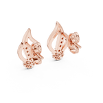 Gold Earrings 12-10014@E, Rose Gold, view 3