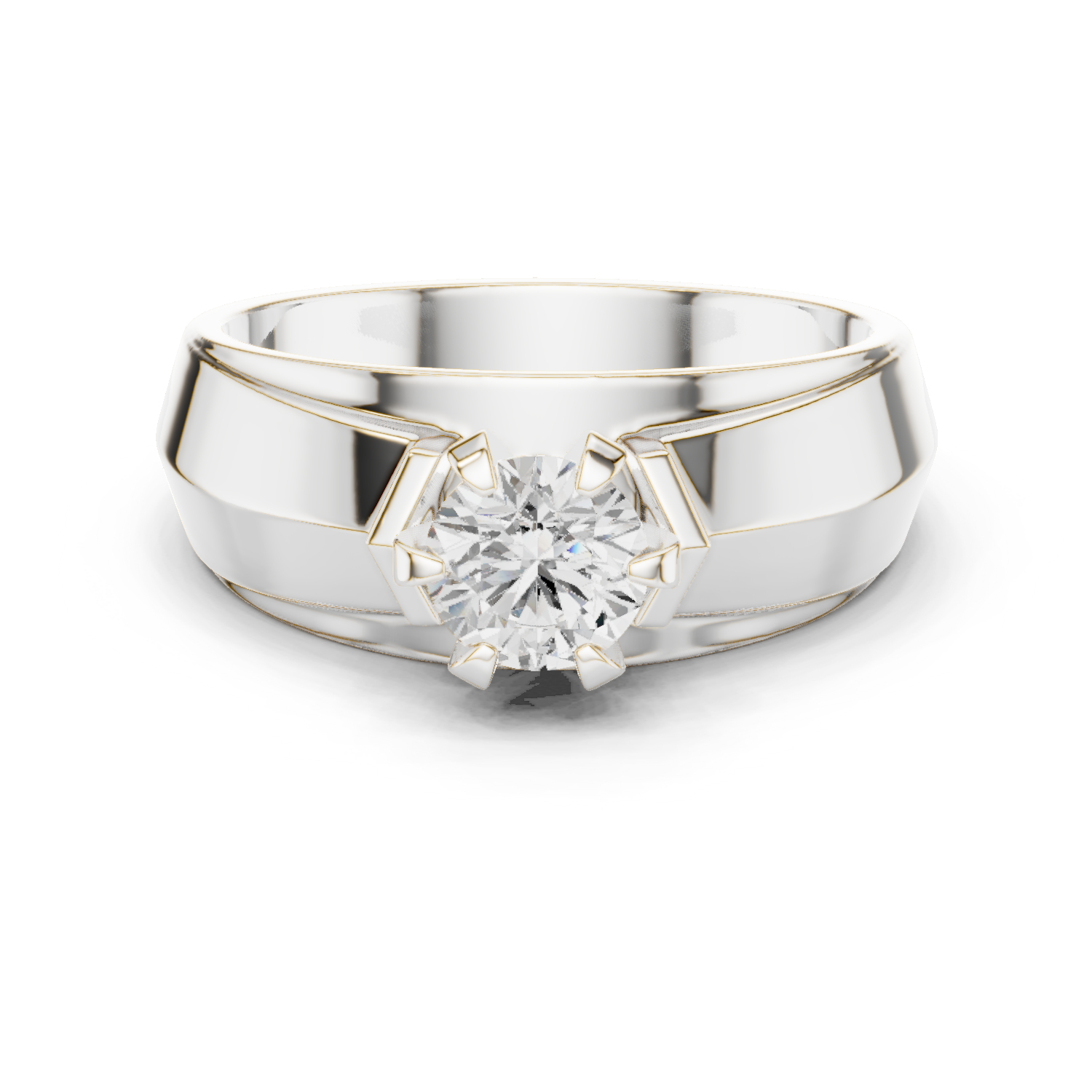 Gold Men's Ring GGR-0024, White Gold