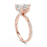 Gold Ring DDLR-167, Pear center stone, Rose Gold, view 1