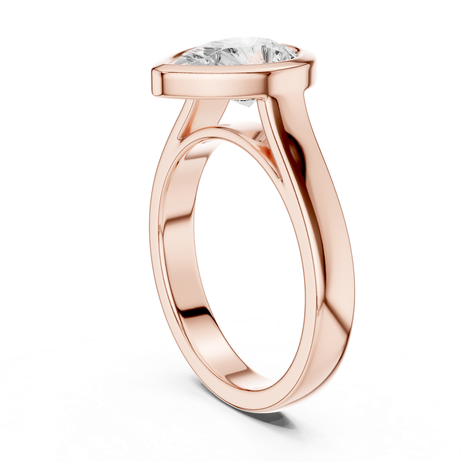Gold Jewelry L36-3, Pear center stone, Rose Gold, view 1