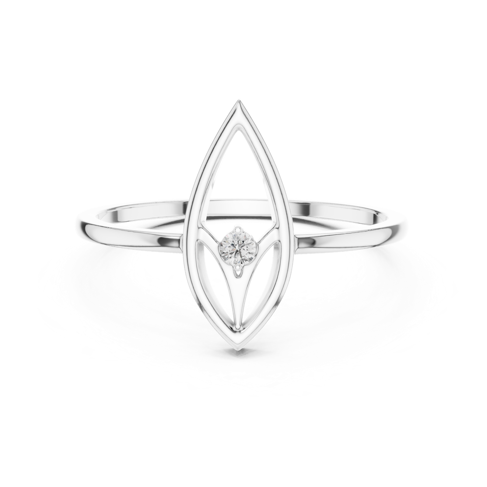Gold Ring DR-6190, White Gold, view 4