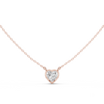 Gold Jewelry, Heart center stone, Rose Gold