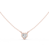 Gold Jewelry, Heart center stone, Rose Gold