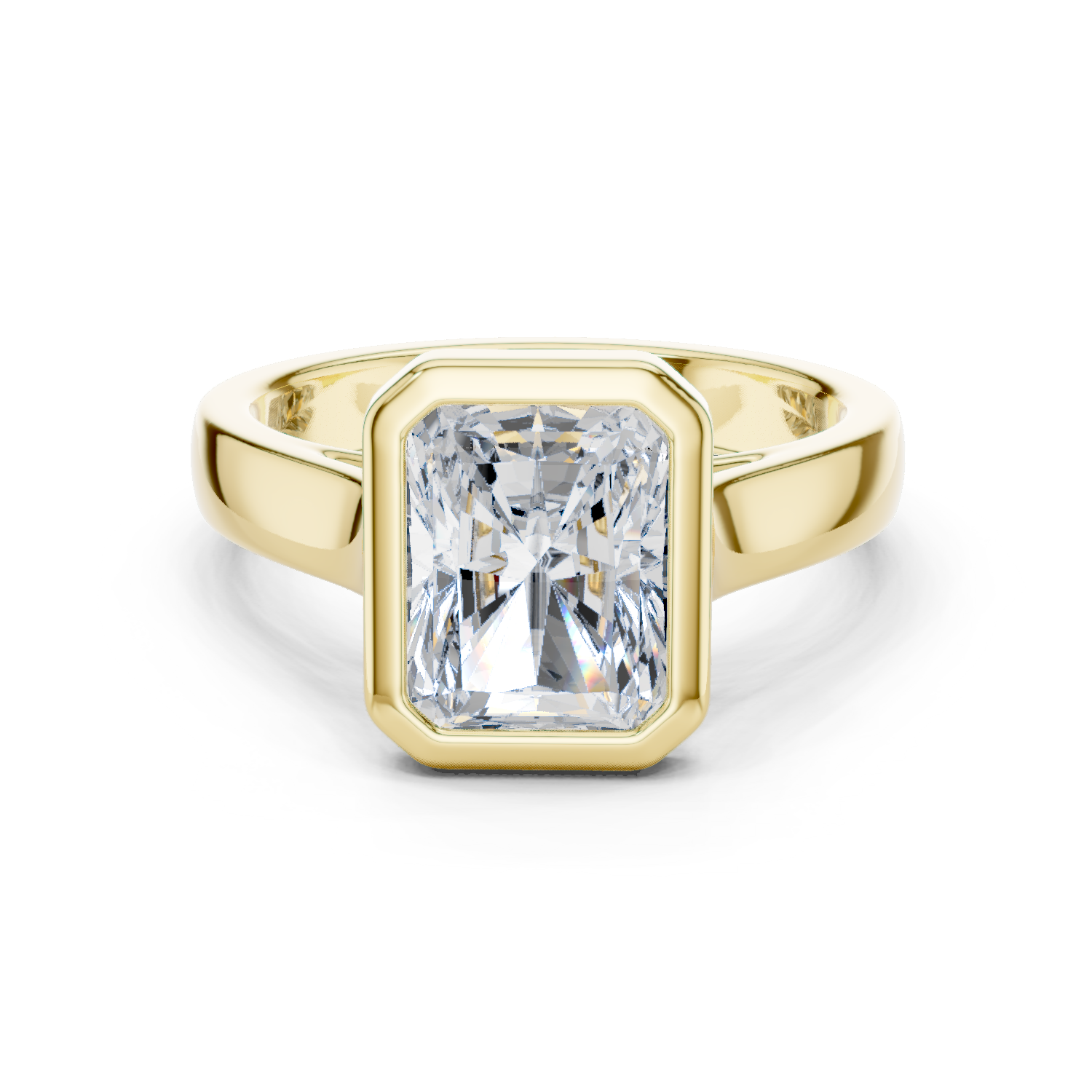 Gold Jewelry L36-3, Radiant center stone, Yellow Gold