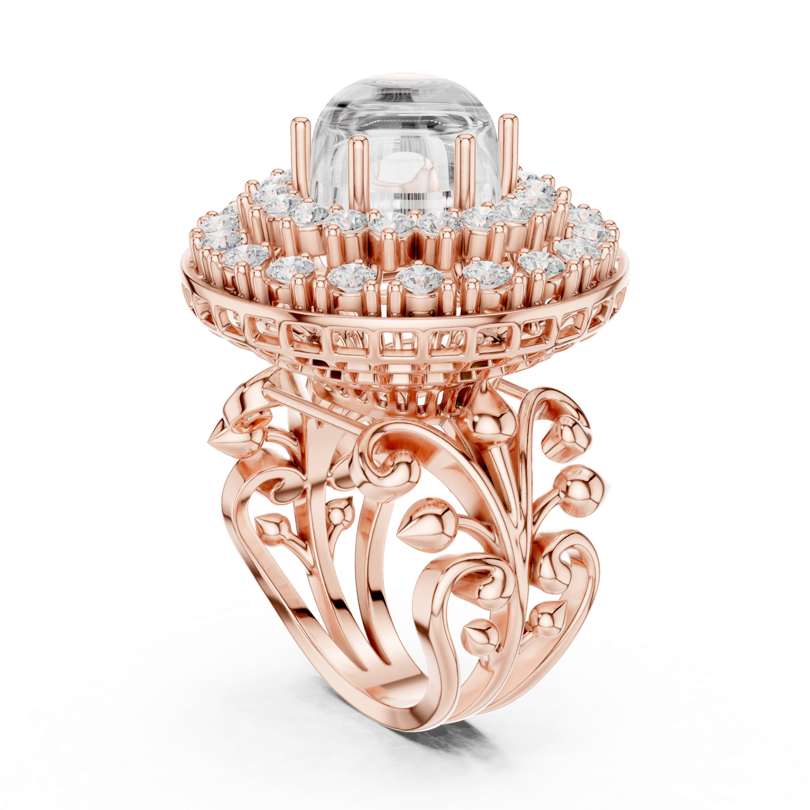 Gold Ring DDLR-748, Rose Gold, view 1