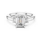 Gold Ring DDLR-038, Emerald center stone, White Gold, view 4