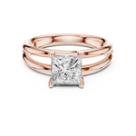 Gold Jewelry L36-9, Princess center stone, Rose Gold, view 4