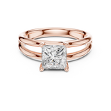 Gold Jewelry L36-9, Princess center stone, Rose Gold, view 4