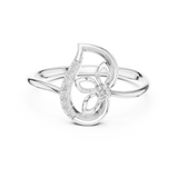 Gold Ring 12-10045@L, White Gold
