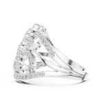 14K Solid Gold Lab Diamond Cluster Ring, White Gold, view 3