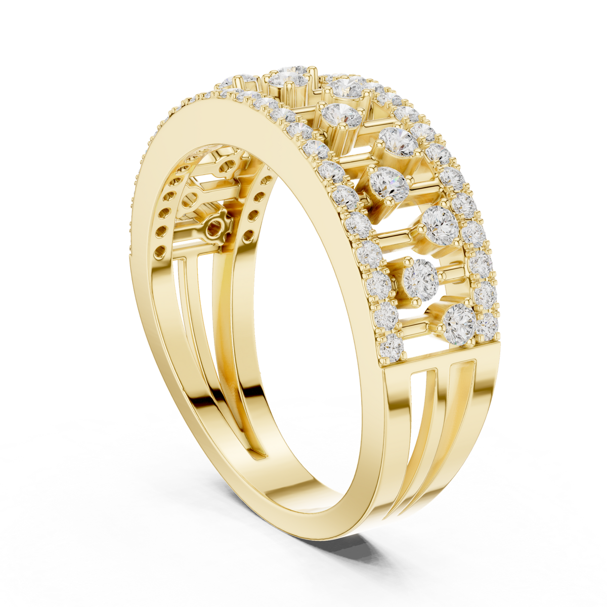 14K Solid Gold Lab Diamond Eternity Ring, Yellow Gold, view 1