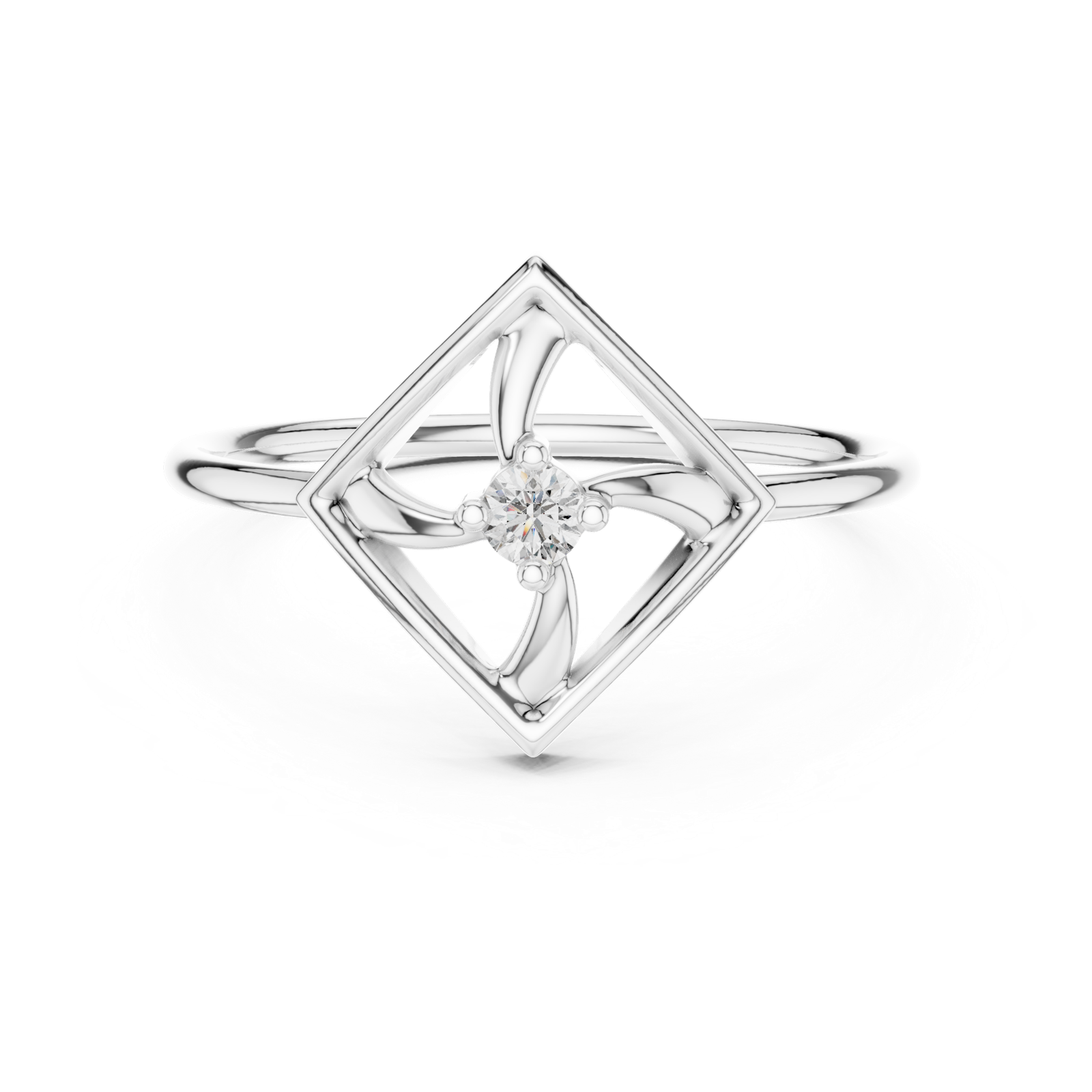 Gold Ring DR-6250, White Gold, view 4