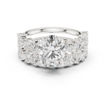 Gold Ring DDLR-443, Oval center stone, White Gold