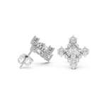 Gold Earrings AGDER-350, White Gold, view 1