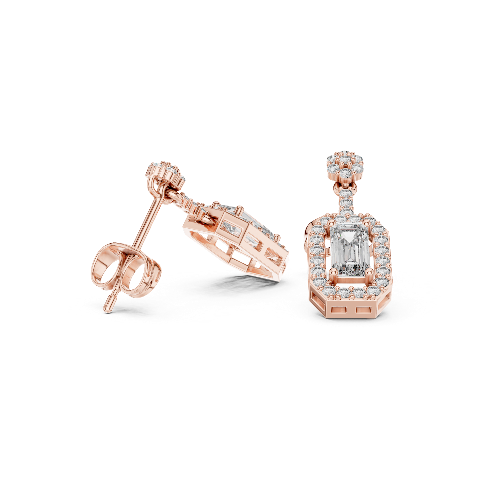 Gold Earrings 3-10011E_156_S, Rose Gold, view 1
