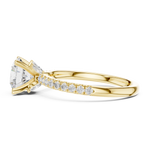 Gold Ring DDLR-256, Round center stone, Yellow Gold, view 3