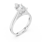 Gold Jewelry L36-18, Marquise center stone, White Gold, view 2