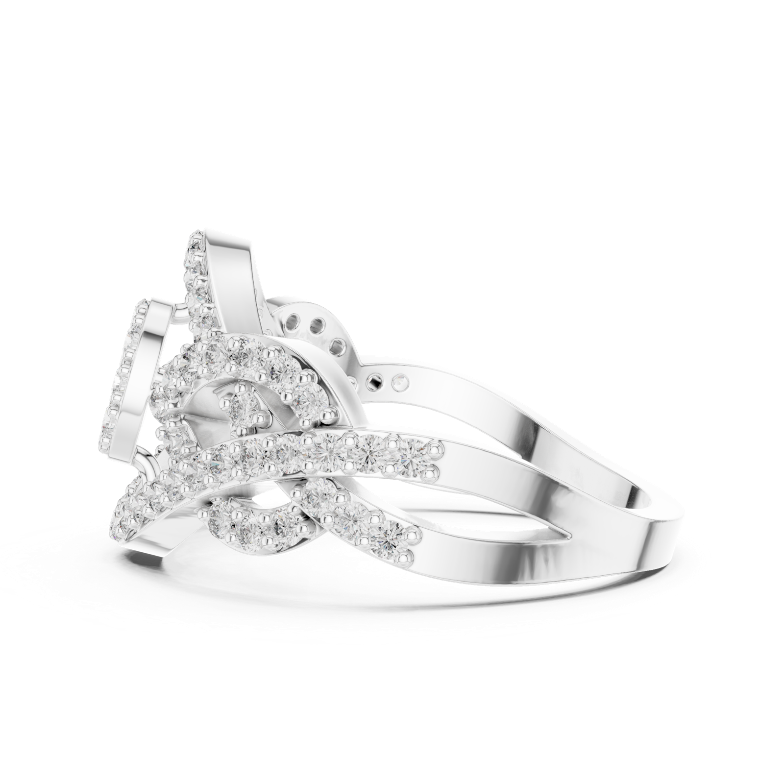 Gold Pendant 9-10062L, White Gold, view 3