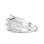 14K Solid Gold Lab Diamond Halo Ring, White Gold, view 3