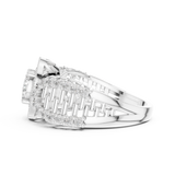 14K Solid Gold Lab Diamond Halo Ring, White Gold, view 3