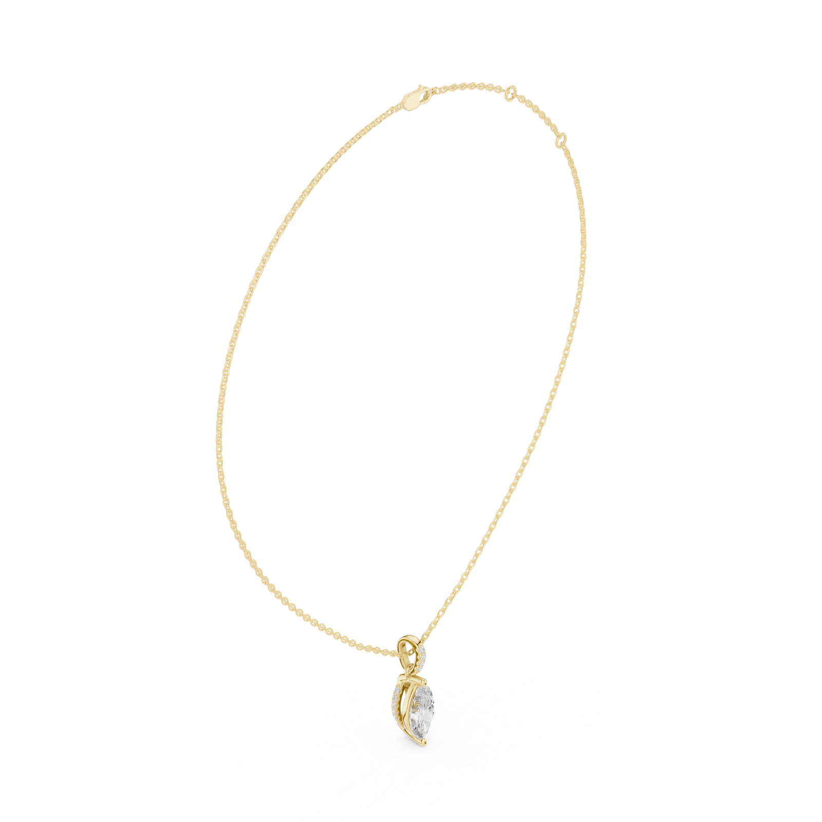 Gold Jewelry DDPO-009, Marquise center stone, Yellow Gold, view 1
