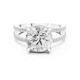 Gold Jewelry L36-13, Round center stone, White Gold, view 4