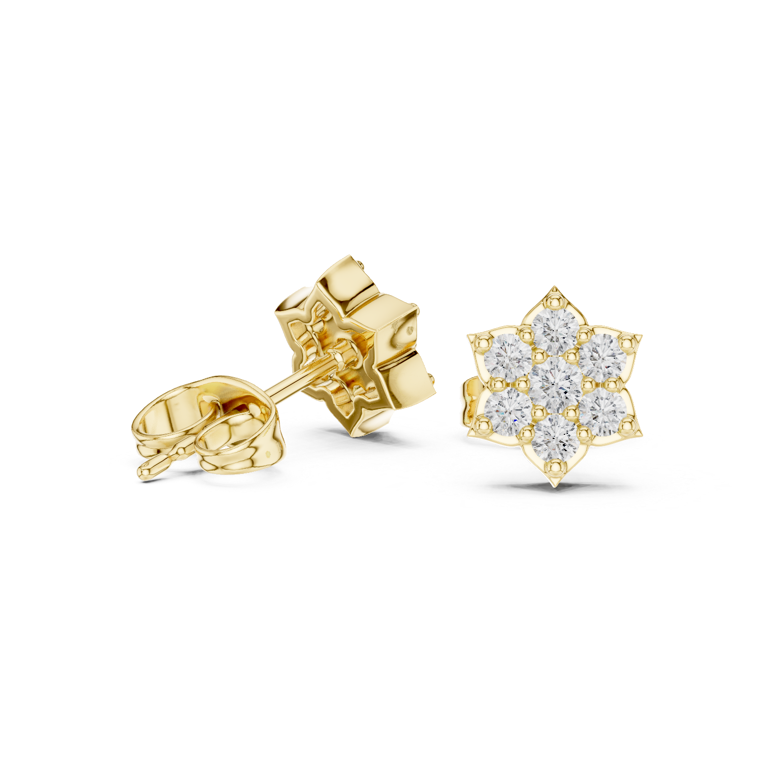 Gold Earrings 9-10035E, Yellow Gold, view 1