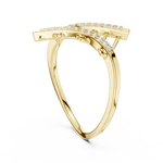 14K Solid Gold Lab Diamond Crossover Ring, Yellow Gold, view 1