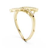 14K Solid Gold Lab Diamond Crossover Ring, Yellow Gold, view 1