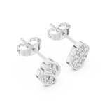 Gold Earrings 9-10022E, White Gold, view 2