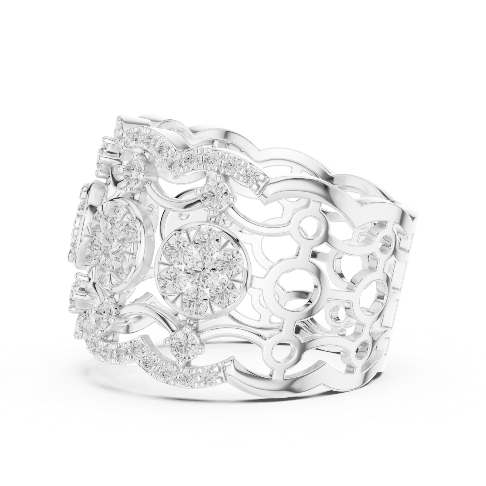 Gold Ring DDLR-818, White Gold, view 3