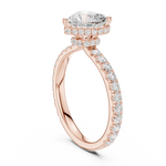 Gold Ring DDLR-165, Heart center stone, Rose Gold, view 1