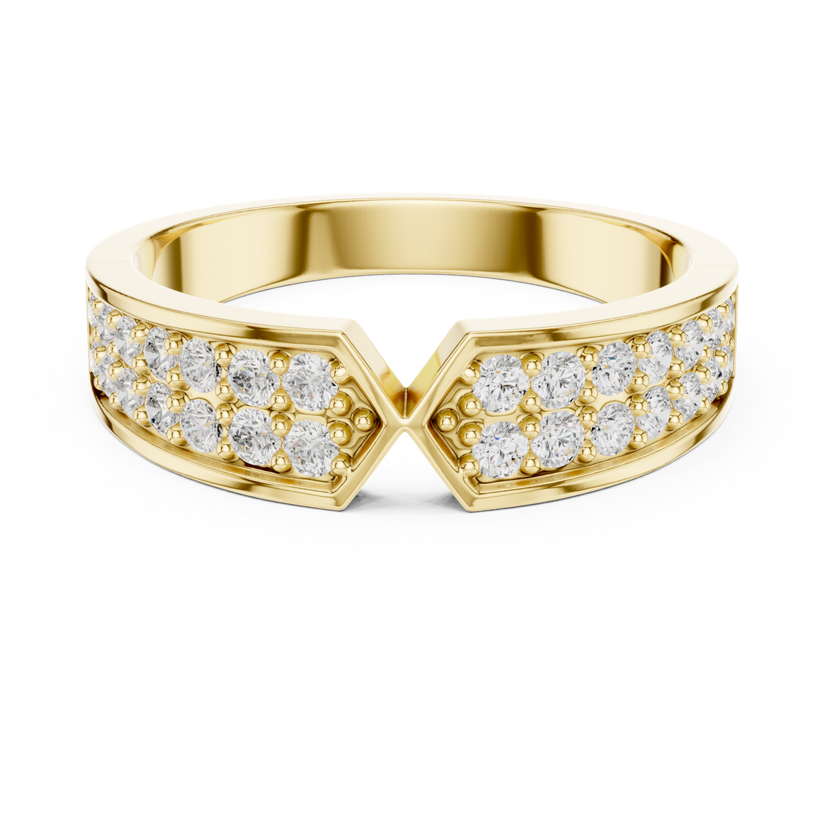 14K Solid Gold Lab Diamond Eternity Ring, Yellow Gold