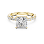Gold Ring DDLR-165, Princess center stone, Yellow Gold, view 4