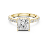 Gold Ring DDLR-165, Princess center stone, Yellow Gold, view 4