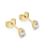 Gold Earrings GER-0361, Yellow Gold, view 2
