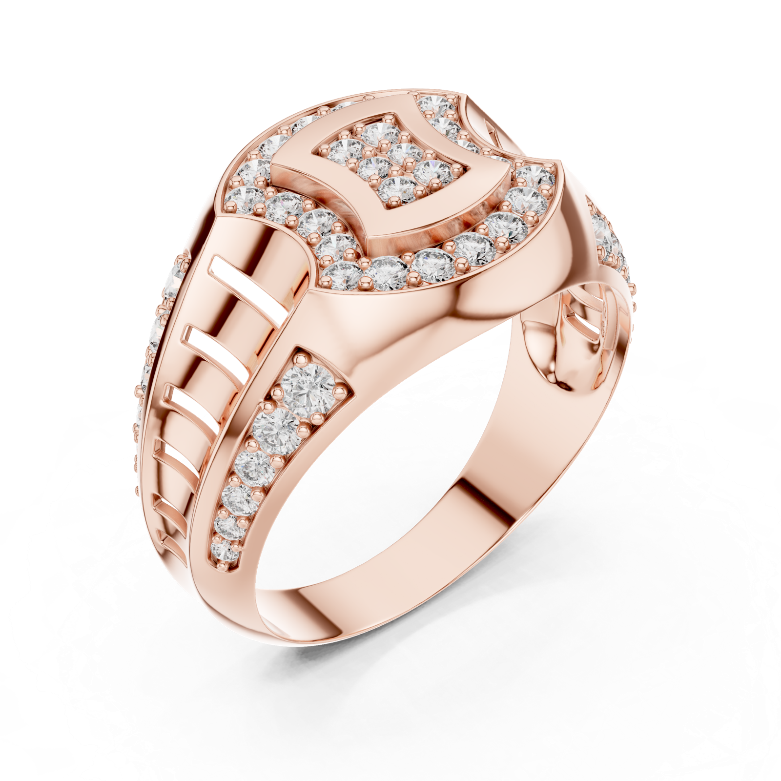 Gold Ring LR-01 (36), Rose Gold, view 2