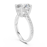 Gold Ring DDLR-250, Oval center stone, White Gold, view 1