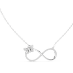 14K Solid Gold Lab Diamond Infinity Pendant Necklace, White Gold, view 1