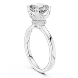 Gold Ring DDLR-176, Asscher center stone, White Gold, view 1